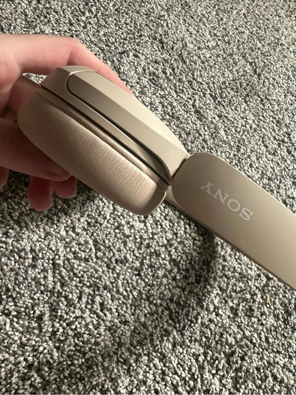 Beige Sony Wireless Headphones